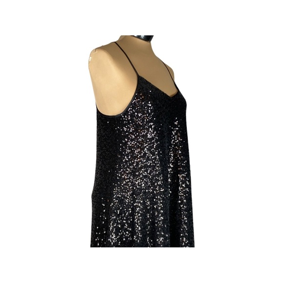 Pearl Georgina Chapman of Marchesa Sequin Trapeze Mini Dress Size 10 Black NWT - Picture 4 of 16